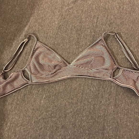 Striped cotton cut-out bralette - Picture 1 of 2